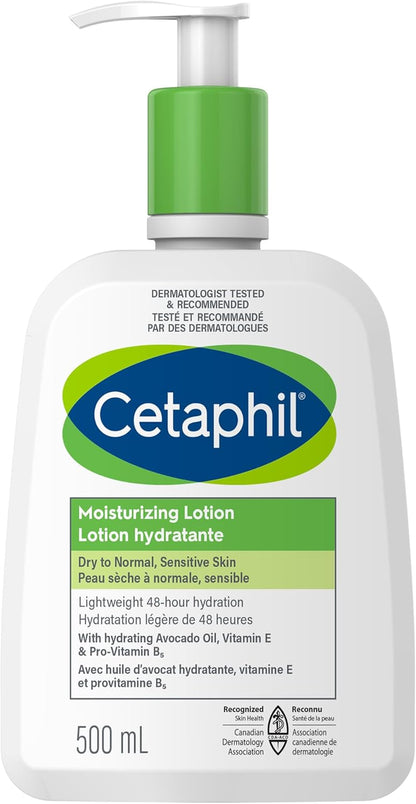 Gentle Makeup Removing Wipes with Aloe Vera, Chamomile and Green Tea - Fragrance-Free & Moisturizing Lotion (500Ml) - Hydrating Body Lotion and Moisturizer