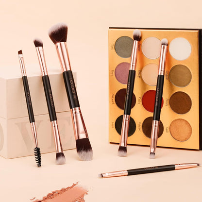 Makeup Brushes 6Pieces Double Sided Makeup Brushes Set Professional Foundation Eyeshadow Travel Make up Brushes Kits