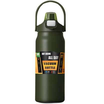 800/1000/1200/1500ML 304 Stainless Steel Thermos with Straw Thermal Mug Cup Sports Vacuum Flasks Cold and Hot Water Bottle