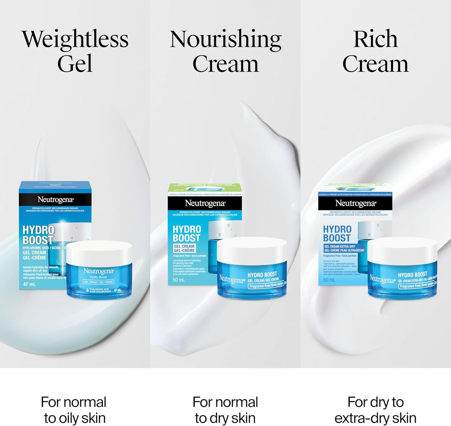 Hydro Boost Gel Cream Face Moisturizer - Oil-Free Facial Cream with Hyaluronic Acid 47Ml