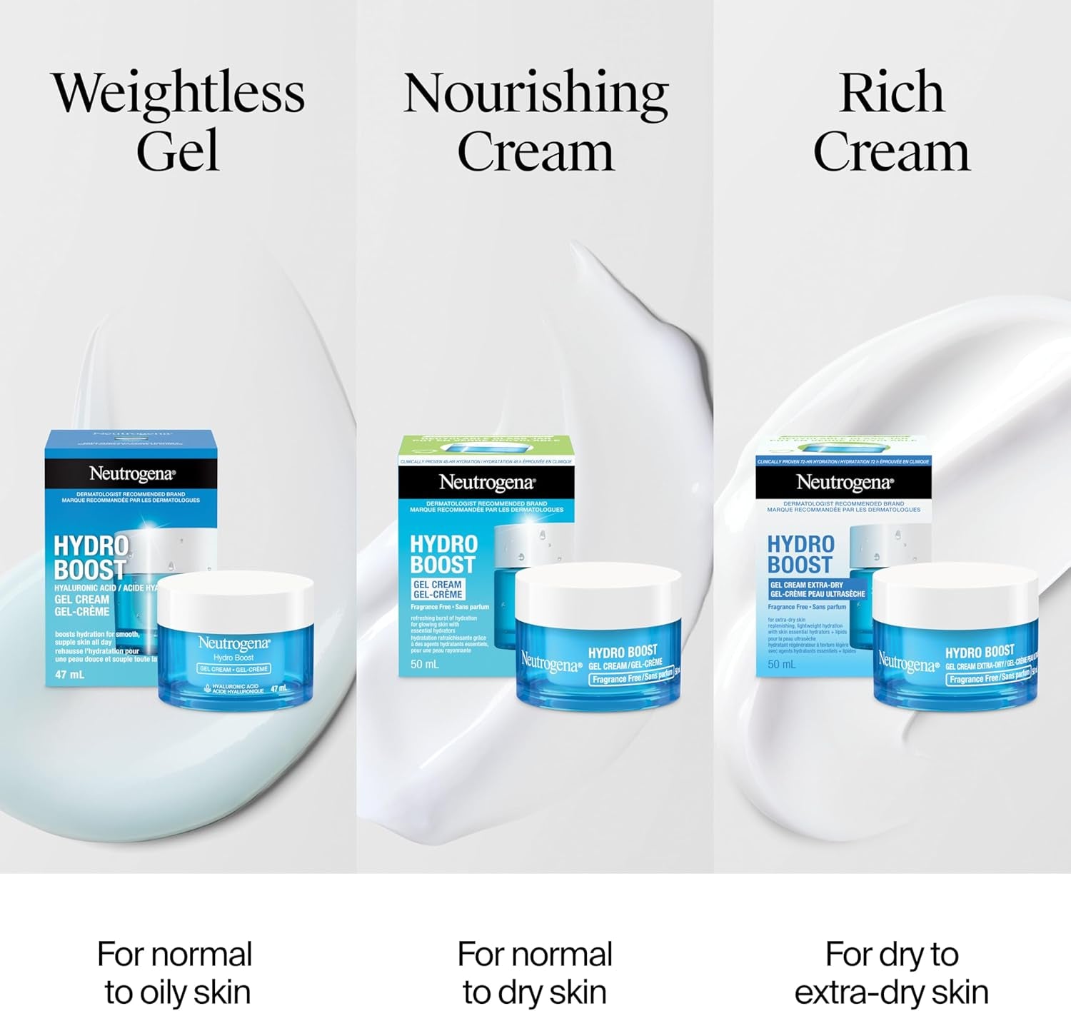 Hydro Boost Gel Cream Face Moisturizer - Oil-Free Facial Cream with Hyaluronic Acid 47Ml