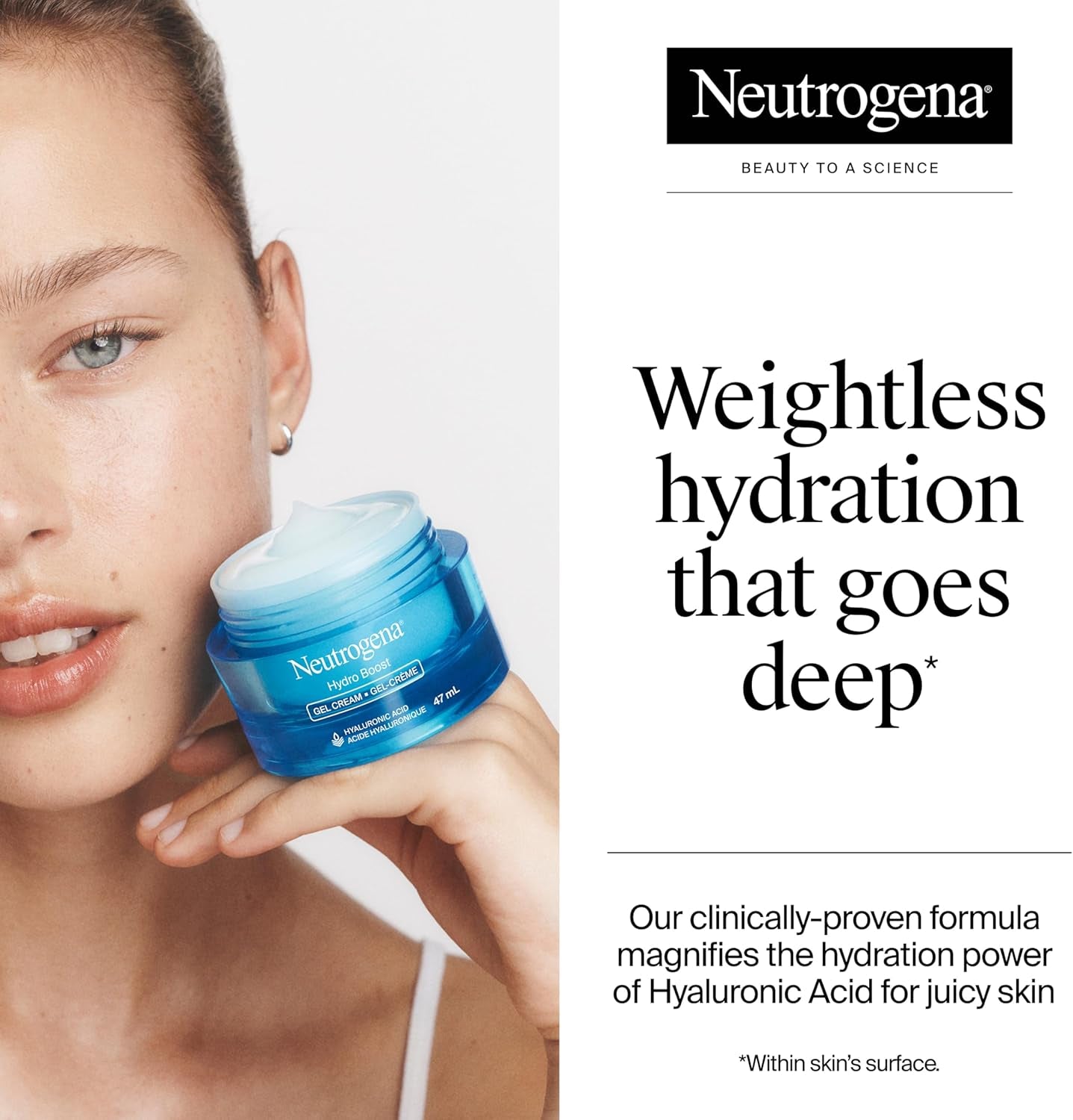 Hydro Boost Gel Cream Face Moisturizer - Oil-Free Facial Cream with Hyaluronic Acid 47Ml