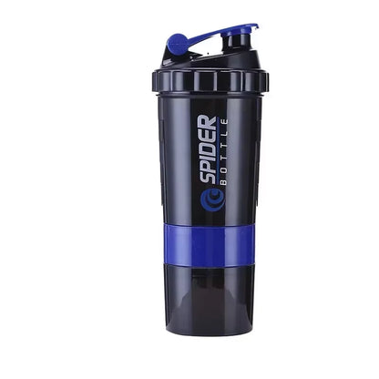 3 Layer Shaker Bottle Protein Mixing Shake Cup Sports Fitness Water Cup 550Ml Scaled Plastic Water Bottles with Medicine Box