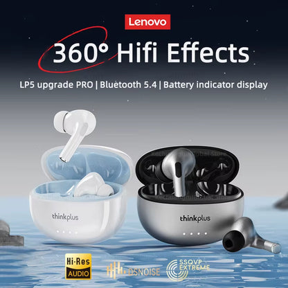 LP5 PRO Wireless Bluetooth 5.4 Earphones TWS Hifi Sound Gaming Earbuds Lp5Pro Sport Headset Long Standby Touch Control