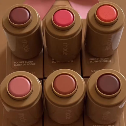Rhod Pocket Blush LIP Stick Lip and Cheek Hydrating Stick Natural Rouge Powder Blush Cream Lipstick Cheek Easy to Apply Color