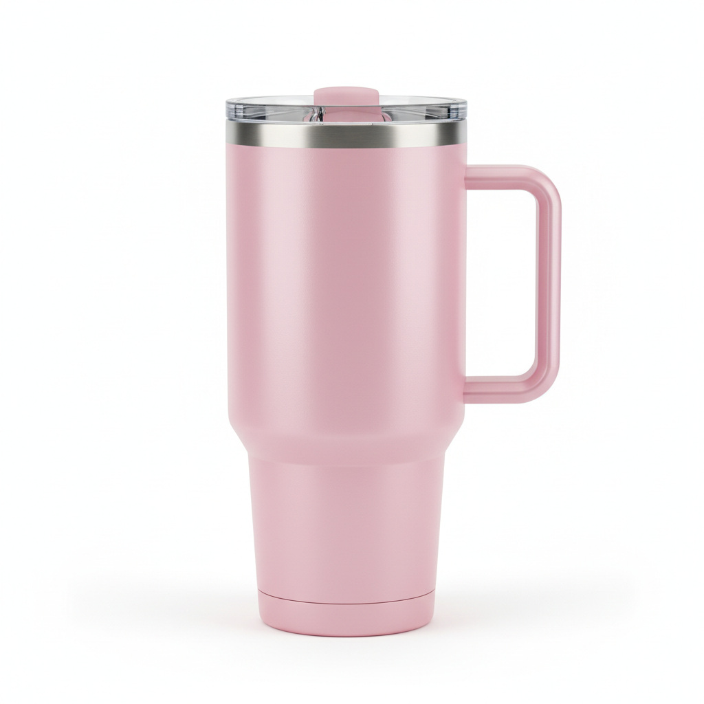 Pink stainless steel tumbler